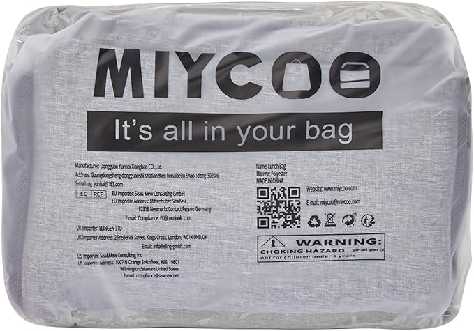 MIYCOO Lunch Bag for Women Men Double Deck Lunch Box - Leakproof Insulated Soft Large Adult Lunch Cooler Bag for Work, (Grey,15L)