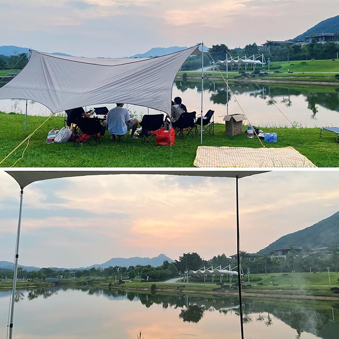 Azarxis Tent Poles Aluminum Tent Rod Replacement Camping Accessories, Multifunction Lightweight Tent Poles Repair Kit, 7001 Series Aircraft-Grade Aluminum - 2 Poles