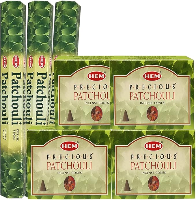 Patchouli Incense Sticks and Cone Incense Holder Variety Pack Bundle insence insense insienso