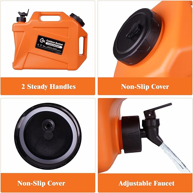 3.2 Gallon/5 Gallon Water Containers with Spigot, BPA Free Water Jug, Military Green Water Tank, Multifunction Water Storage Containers for Camping Outdoor Hiking,Emergency Stroage