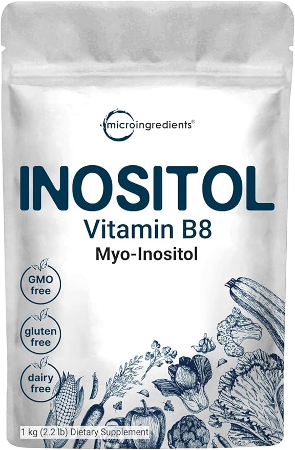 Pure Inositol Powder, Myo-Inositol B8 Powder, 1KG (2.2 Pounds), Strongly Supports Liver Health & Antioxidant, Super Inositol for Hair and Inositol for Sleep, Non-GMO and Vegan Friendly