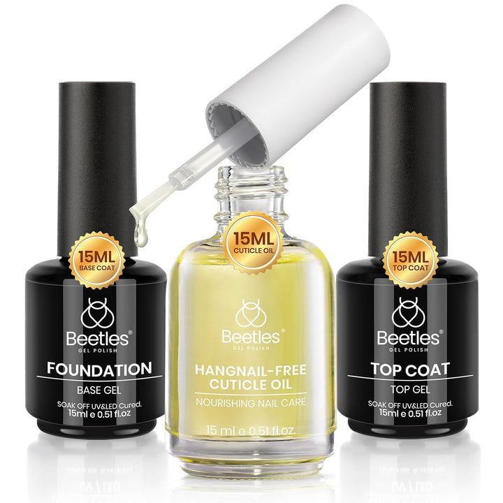 Beetles 4 Pcs Base & Top Coat Gel Kit | Acid-Free Nail Primer Set for Women