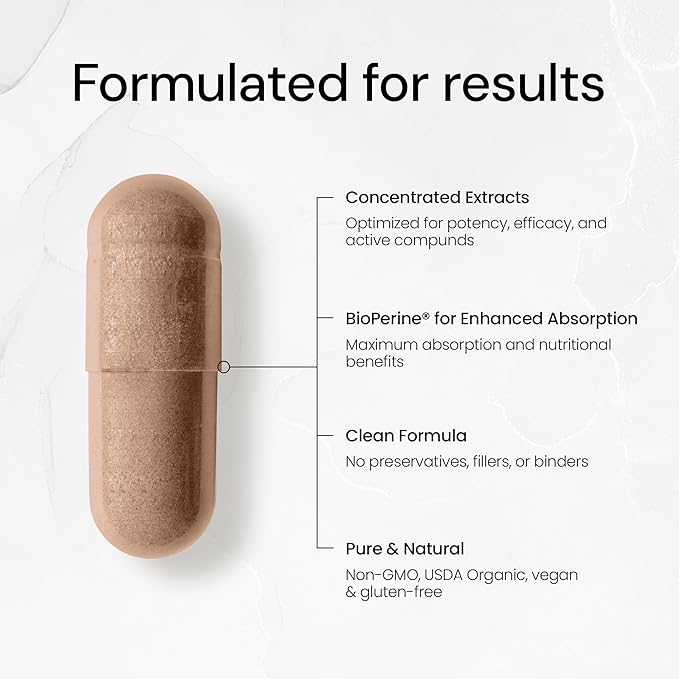 Restore - USDA Organic Superfood & Herbal Complex - 12,000mg - Sea Moss, Ashwagandha, Black Seed Oil, Turmeric, Shilajit & BioPerine® for Max Asorption- Energy, Immune & Detox Support (60 Capsules)