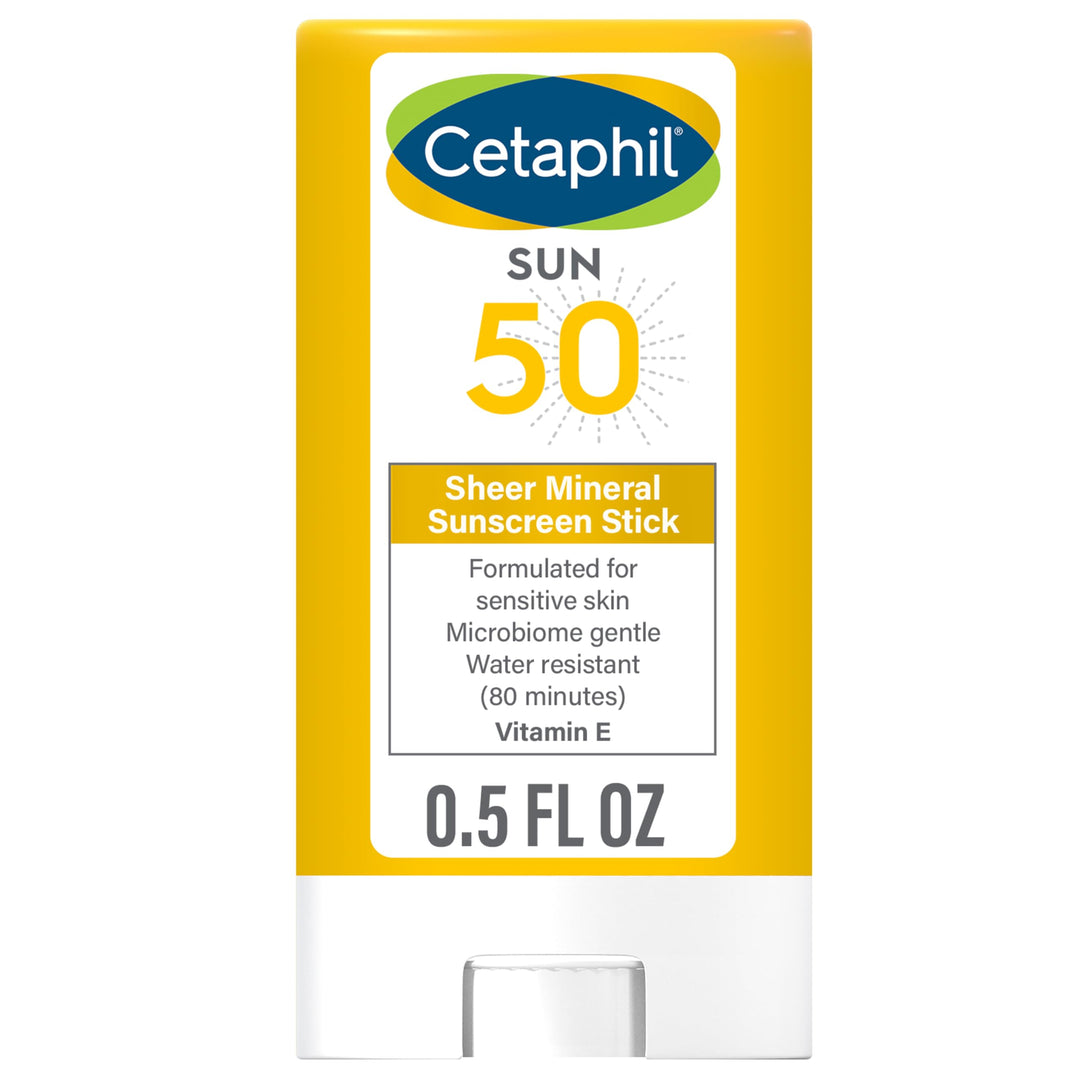 Cetaphil Sheer Mineral Sunscreen Stick For Face & Body, 0.5Oz, 100% Mineral Sunscreen: Zinc Oxide & Titanium Dioxide, Broad Spec