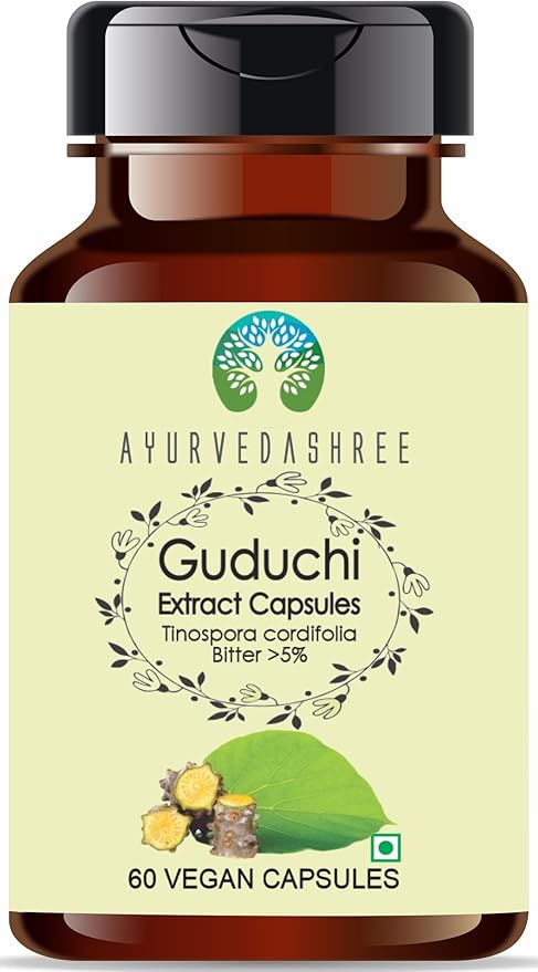 Guduchi Extract 500mg - 60 Vegetarian Capsules|Tinospora Cordifolia| All Natural | 100% Vegan | Gluten-Free | GMP Certified