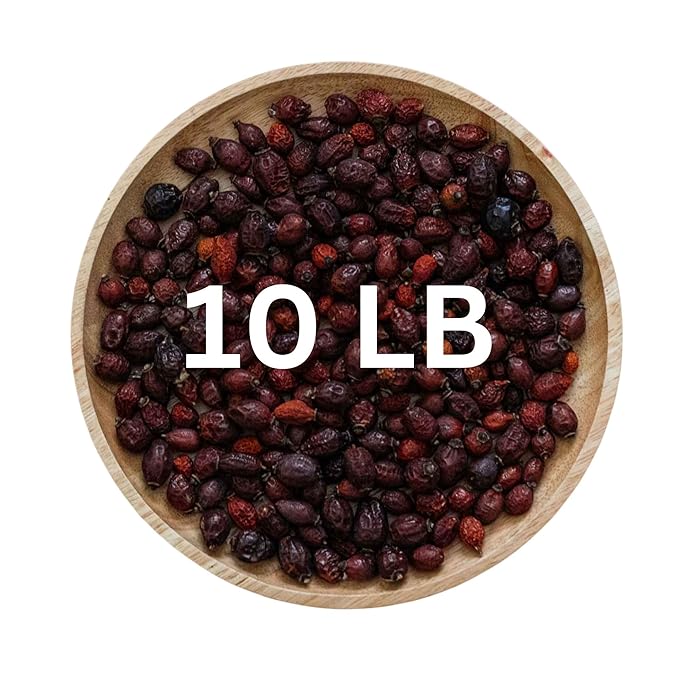 Super Large Value Pack 10 LB – Organic Dried Rosehip Fruit – Organic Rose Hips Whole (Rosa Canina) - Rich in Vitamin C, Antioxidants, & Immune Support – 100% Natural & Pure