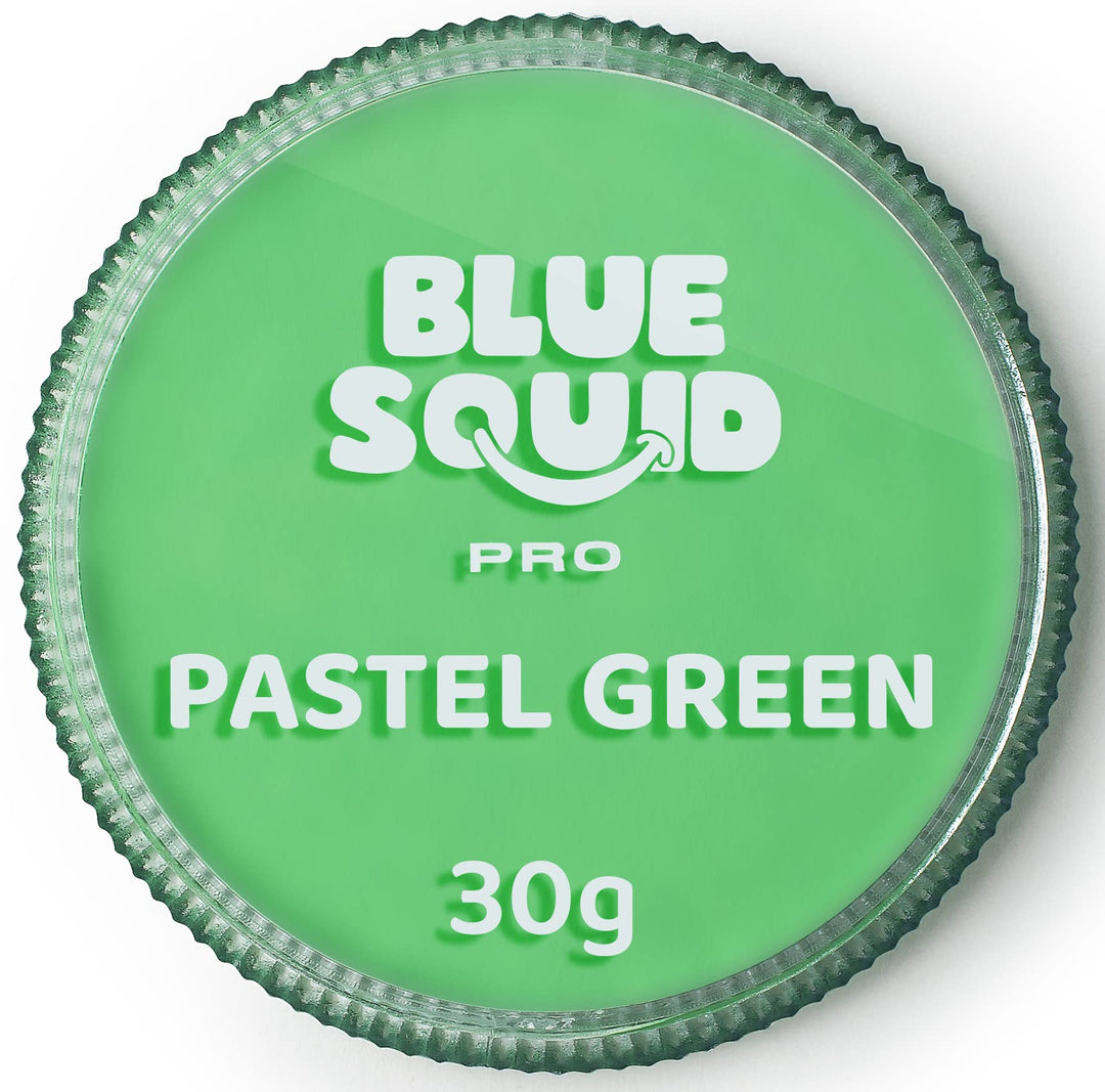 Blue Squid PRO Face Paint - Professional Water Based Single Cake Facepaint & Body Paints - SFX Makeup, Kids Adults Face Painting for Costume, Halloween, Cosplay - Pastel Green 30g / 1oz