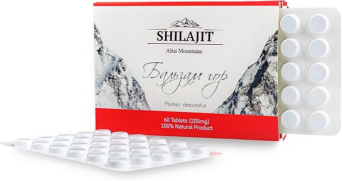 Altai Shilajit 60 Tablets "Mountain Balsam" - Original Altai Siberian 100% Pure Fulvic Acid and Trace Minerals