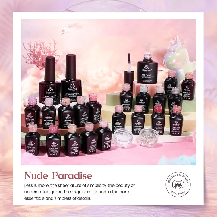 Beetles 23-Pc Glitter Gel Nail Polish Set | Brown, Pink, Blue, Green | UV Soak Off