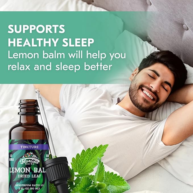 Lemon Balm Tincture - Organic Lemons Drops - Dried Lemon Balm Made in USA - Non-GMO - Lemon Balm Extract 2 Fl. Oz