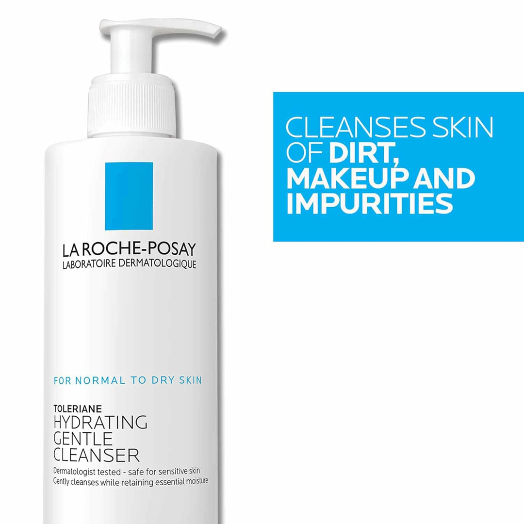 La Roche-Posay Toleriane Hydrating Face Cleanser | Niacinamide & Ceramides | Fragrance-Free, For Sensitive Skin