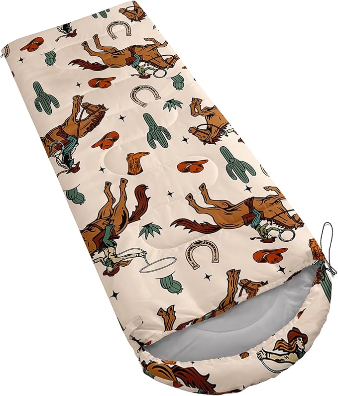 AILONEN Cartoon Fox Camping Sleeping Bag for Boys Girls Adults,Lightweight & Waterproof,3 Season Warm & Cold Weather,Portable,Kawaii Fox Printed Sleeping Bag,Traveling,Camping,Hiking