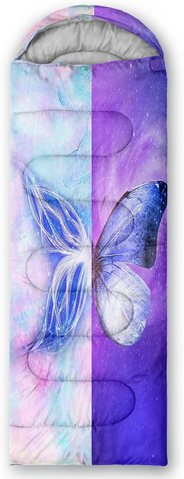 AILONEN Kids Floral Cat Camping Sleeping Bags,Lightweight & Waterproof,3 Season Warm & Cool Weather,Kawaii Kitten Sleeping Bags for Girls Adults,Travelling,Outdoors