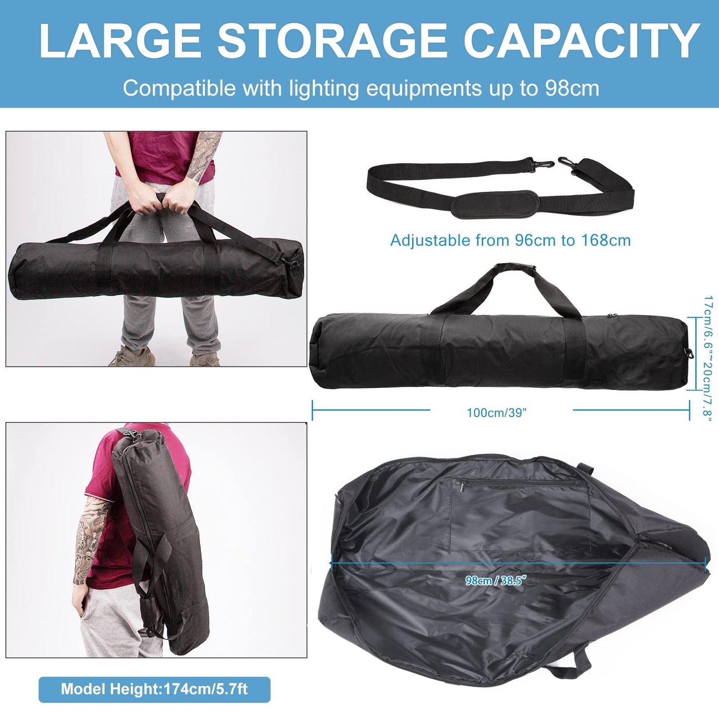 100cm 39" Tripod Bag Pad Camera Video Tripod Carry Bag Case Carry and Protect
