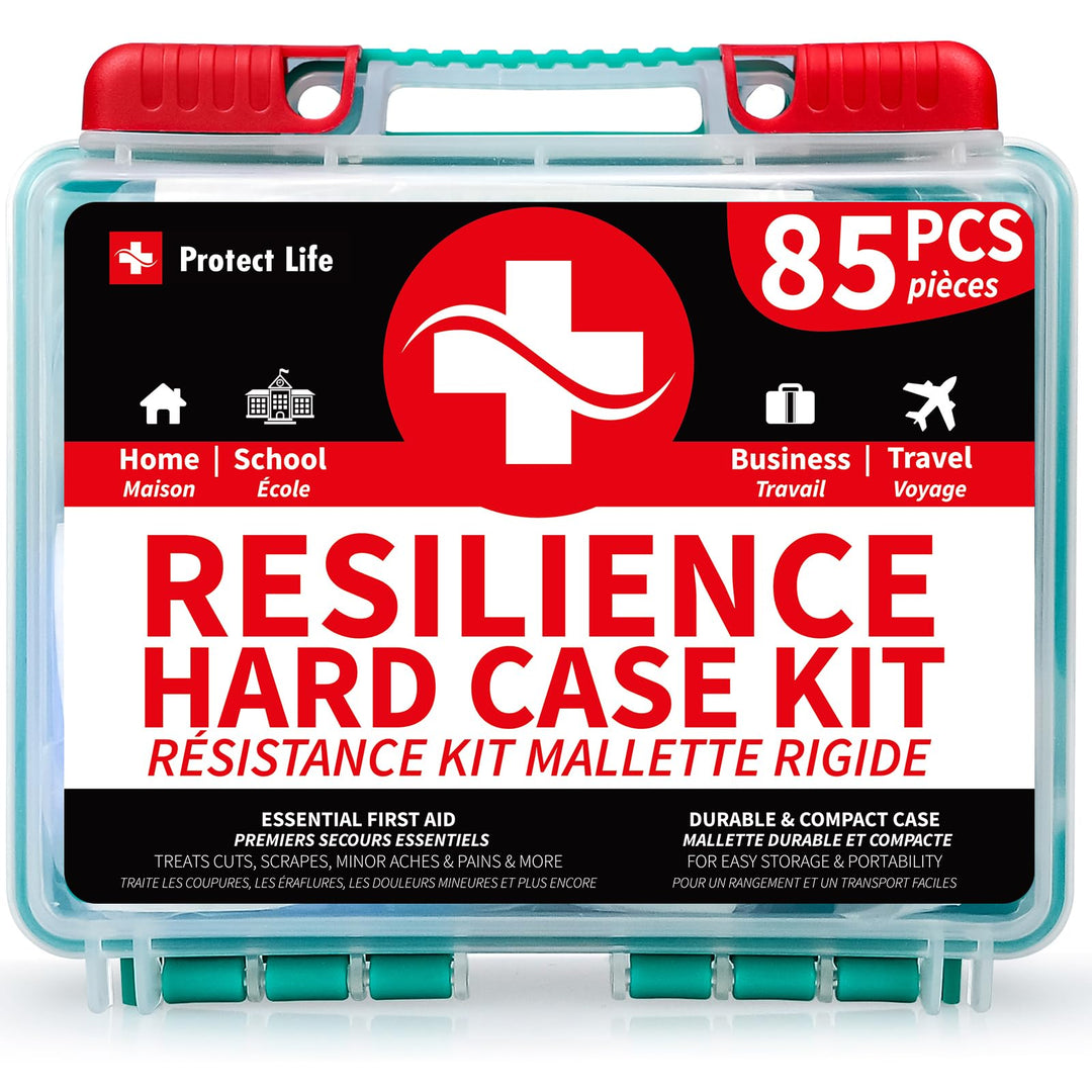 Protect Life Hard Case Business First Aid Kit, Emergency First Aid Kit for Office Setting, First Aid Kits for Businesses, Impact-Resistant Medical Kit Supplies, School & Commercial Use - 85 Pieces
