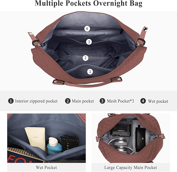 Travel Duffel Bag,Sports Tote Gym Bag,Shoulder Weekender Overnight Bag for Women