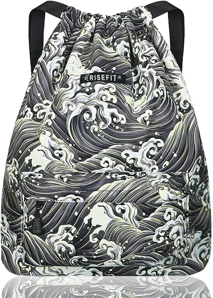 Waterproof Drawstring Bag, Gym Bag Sackpack Sports Beach Backpack for Men Women