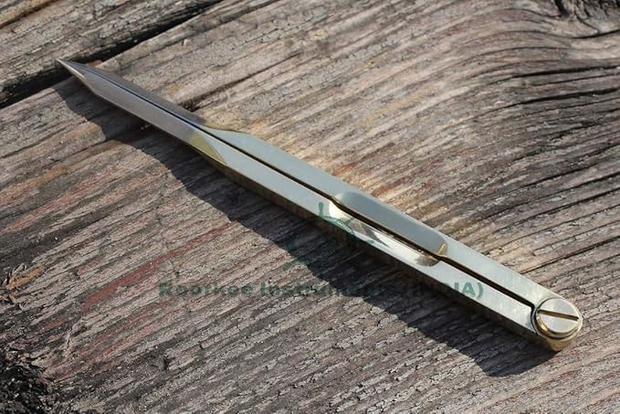 RII Nautical Brass Navigation Divider, Straight Navigation Divider (Small) for Maritime & Naval, Antique Geometry Drafting Compass, Geometry Drafting Compass Professional Work with Leather Case