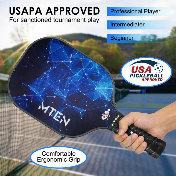 Pickleball Paddles, USAPA Approved Fiberglass Surface Pickleball paddles Set with Pickleball rackets, paddle cover, Grip Tapes, for Beginners & Pros