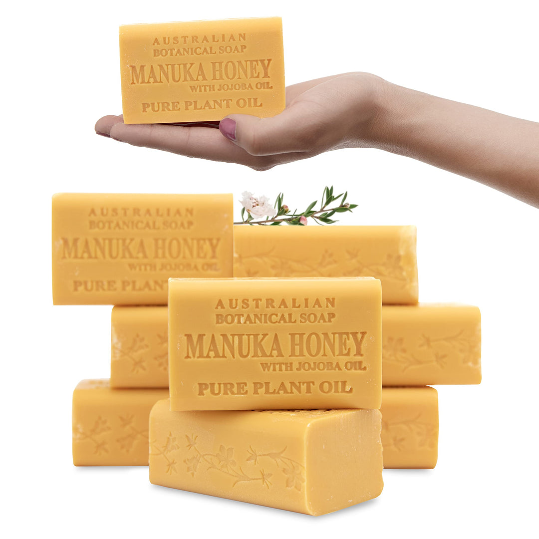 Australian Botanical Soap, Manuka Honey With Jojoba Oil 6.6 Oz. (187G) Soap Bars | Natural Soap Base | All Skin Types | Women &