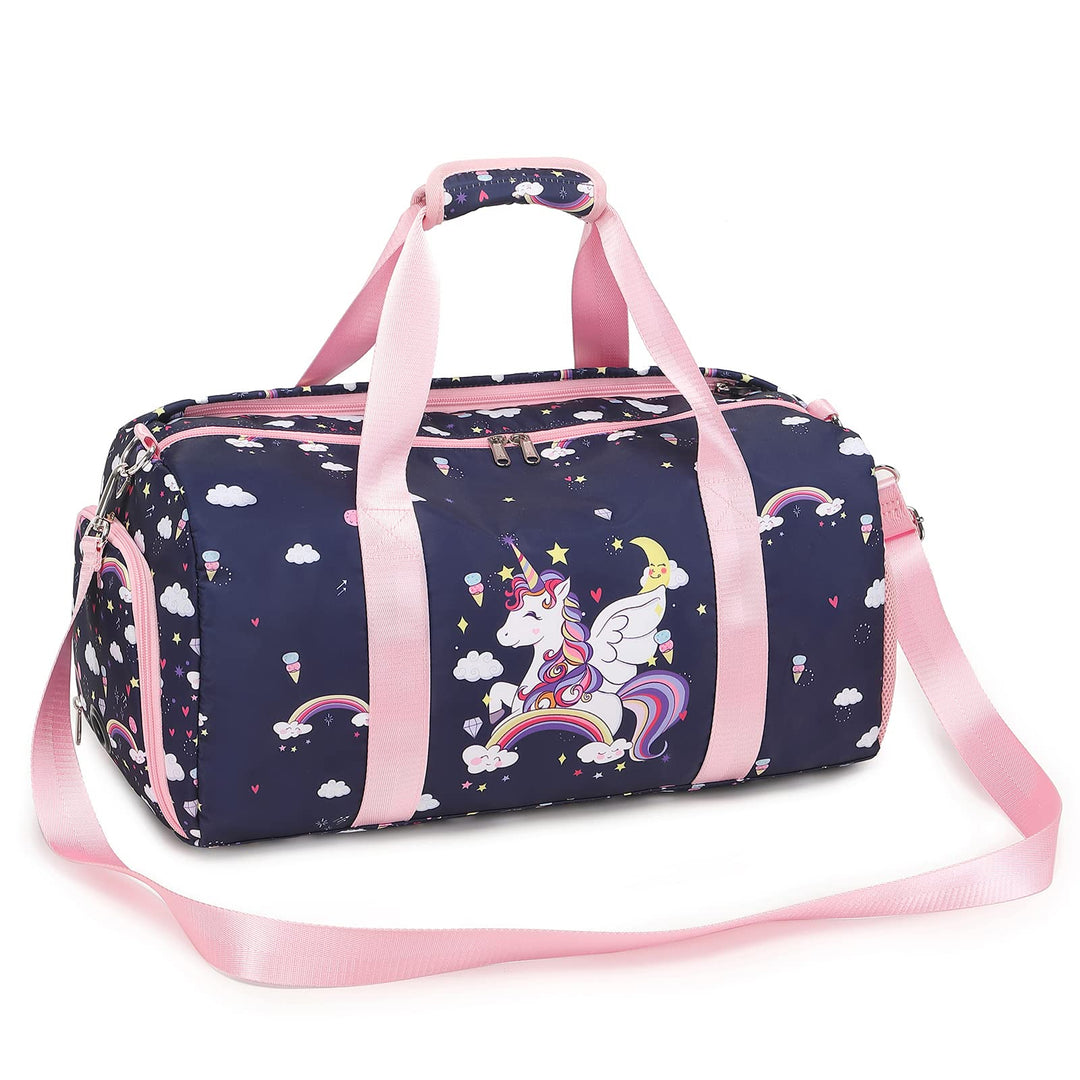 Dance Bag for Girls Unicorn Duffle Bag Ballet Bag for Girls Travel Overnight Bag Girls Sports Gym Bag with Shoe Compartment