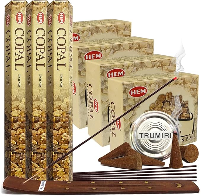 Copal Incense Sticks and Cone Incense Holder Variety Pack Bundle insence insense insienso