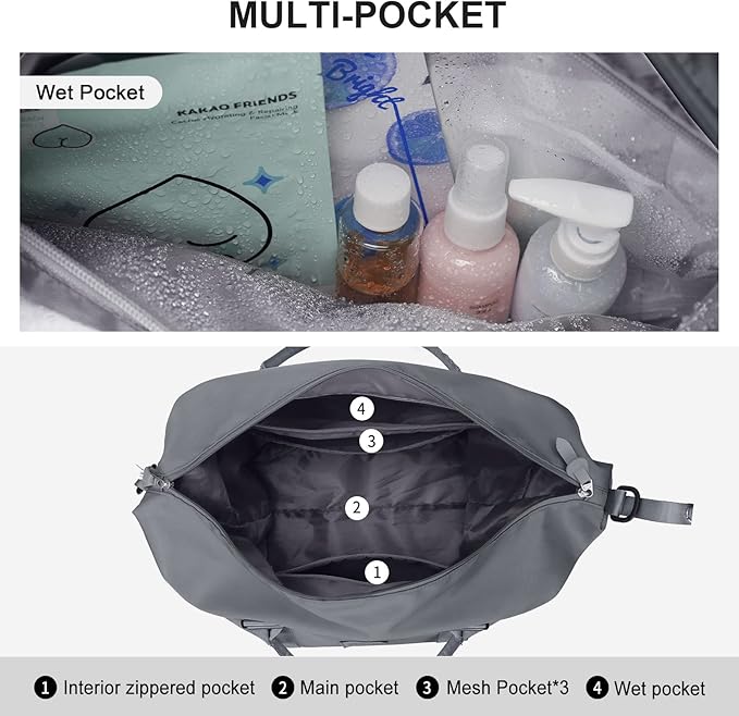 Travel Duffel Bag,Sports Tote Gym Bag,Shoulder Weekender Overnight Bag for Women