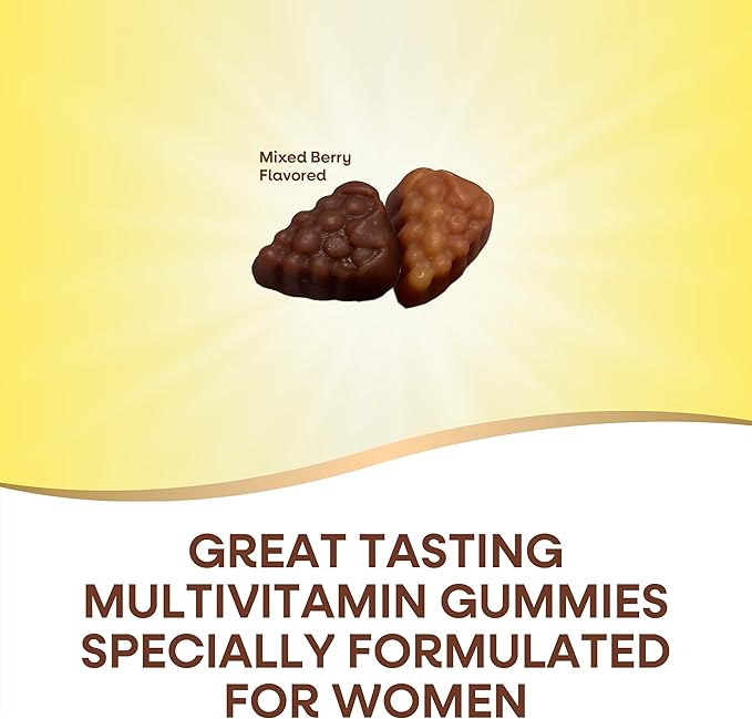 Nature's Way Alive! Women's Daily Gummy Multivitamins, 16 Vitamins & Minerals, Energy Metabolism*, Hair Skin & Nails*, Vegetarian, Mixed Berry Flavored, 150 Gummies (Packaging May Vary)