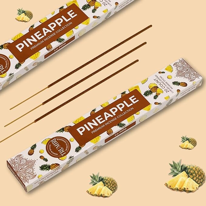 Pineapple Incense Sticks - Incienso de Piña - Total 40 Insence-Sticks - Dual Pack of 20 Insense - Inciensos - Inscents - Natural Non Toxic Ingredients - Incents - Incence - Inscense - Insents