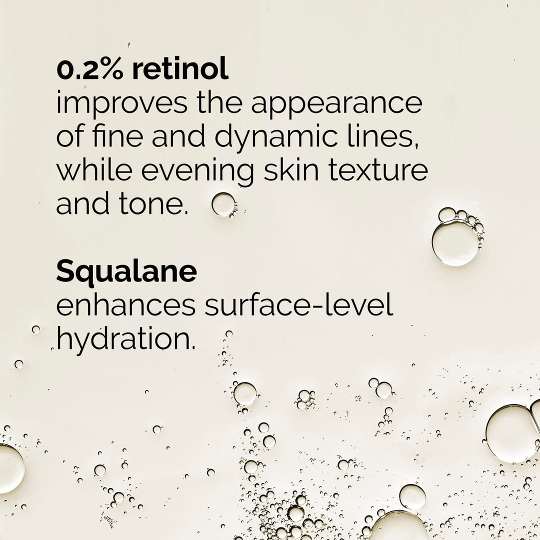 The Ordinary Retinol 0.2% in Squalane, Gentle Retinol Serum for the Face That Is Anti-Aging and Skin Smoothing, 1 Fl Oz