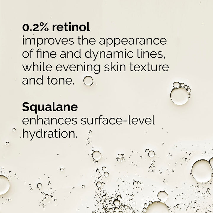 The Ordinary Retinol 0.2% in Squalane, Gentle Retinol Serum for the Face That Is Anti-Aging and Skin Smoothing, 1 Fl Oz