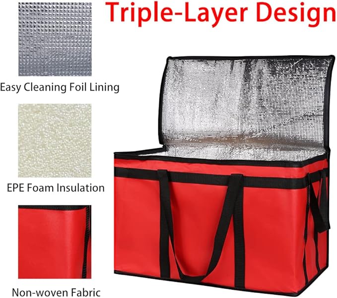 Insulated Reusable Grocery Shopping Bags, 4 Packs