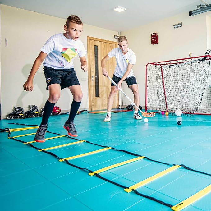 15 Green Tiles - High Durability Colored Flooring Tiles - Interlocking Versatile Training Surface - Roller Skate Derby Indoor&Outdoor, Dance Floor Tiles, Basketball Tiles, Sports Floor