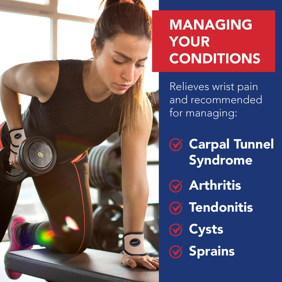 Dr. Arthritis Doctor Developed Comfy, Lightweight, Wrist Support-Strap-Brace-Hand Support, for Both Right and Left Hand, for Men and Women (Nude, 2 Pack)