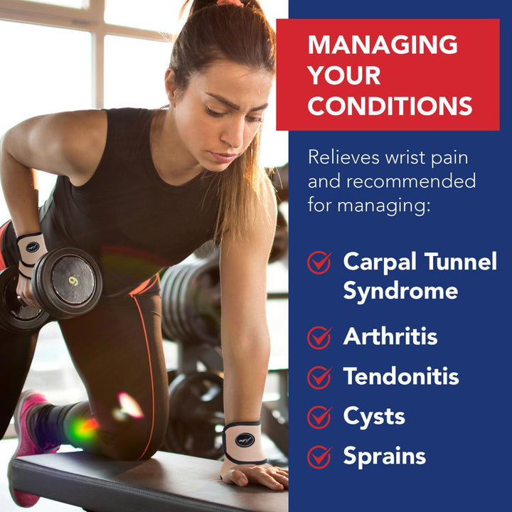 Dr. Arthritis Doctor Developed Comfy, Lightweight, Wrist Support-Strap-Brace-Hand Support, for Both Right and Left Hand, for Men and Women (Nude, 2 Pack)