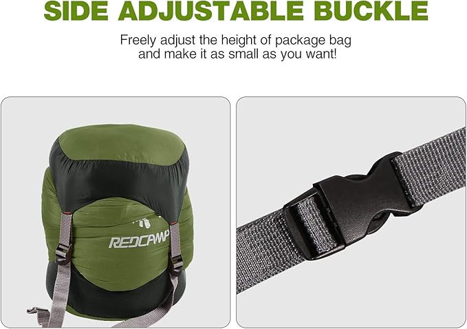 REDCAMP Nylon Compression Stuff Sack, 10L/17L/27L/40L Lightweight Sleeping Bag Compression Sack Great for Backpacking, Hiking and Camping,Blue/Yellow/Army Green/Black