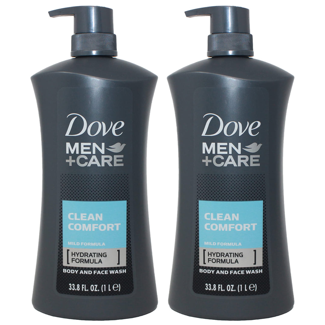 Dove Men Body Wash Clean Comfort 1 Liter (33.8 Oz) - Pack Of 2