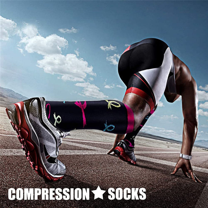 CHARMKING Compression Socks for Women & Men Circulation (3 Pairs) 15-20 mmHg is Best Athletic for Running, Flight Travel, Support, Cycling, Pregnant - Boost Performance, Durability (S/M, Multi 08)