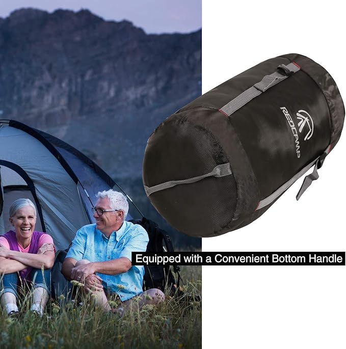 REDCAMP Sleeping Bag Stuff Sack, Black M, L, XL and XXL Compression Sack, Great for Backpacking and Camping