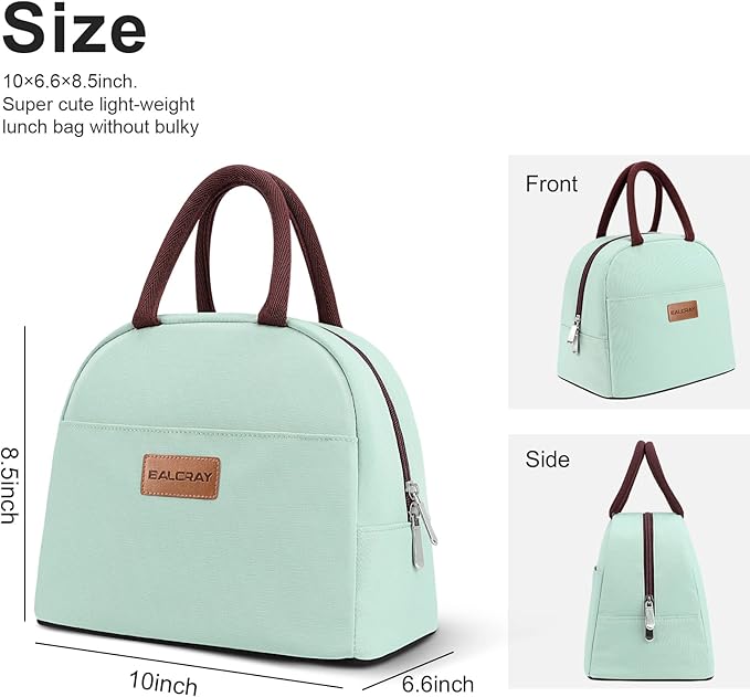 BALORAY Lunch Bag for Women Men Insulated Lunch Box for Adult Reusable Lunch Tote Bag for Work, Picnic or Travel (Mint Green)
