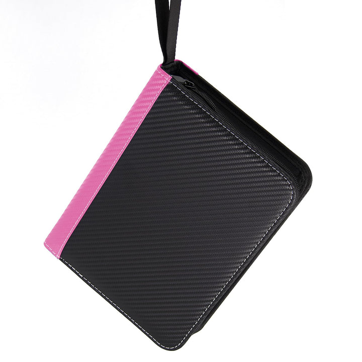 MaoKea Card Binder For Card 4-Pocket Sleeves with 440 Cards Holder,Game Collection Binder Card Holder Of Fit for TCGcard album,game card Yugioh Trading Sports Cards (Pink and black)