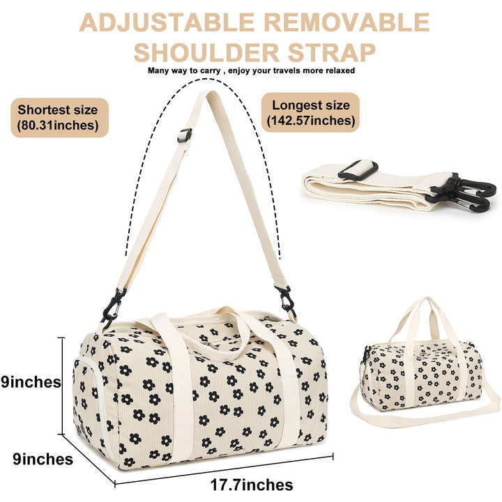 BLUBOON Duffle Bag Girls Kids Cute Gym Bag with Shoes Compartment & Wet Separation Waterproof Sports Overnight Travel Bag