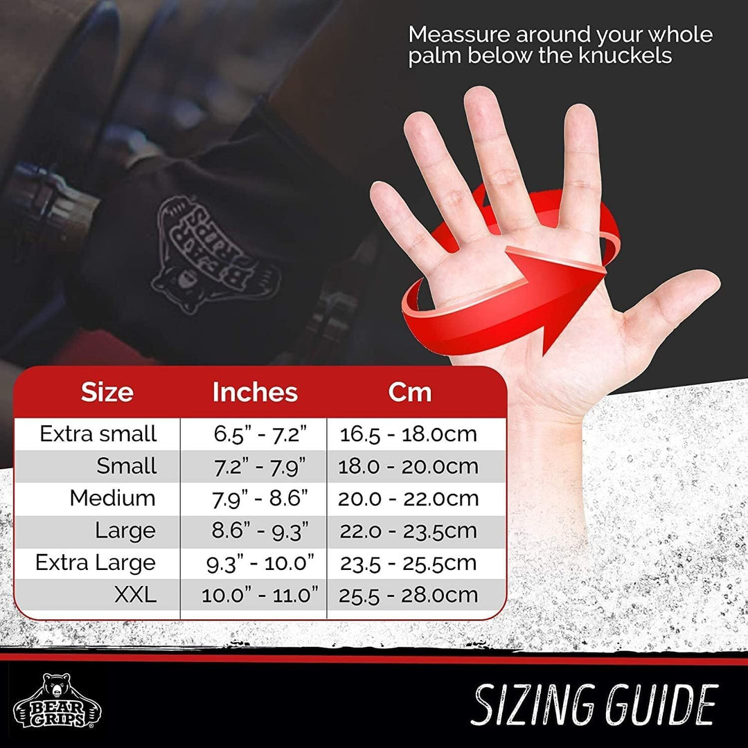 Bear Grips Weight Lifting Gloves for Men & Women | Half Finger Lifting Gloves | Full Finger Workout Gloves for Men | No Finger Exercise Gloves l Compression Weightlifting Gloves | Gym Gloves for Men