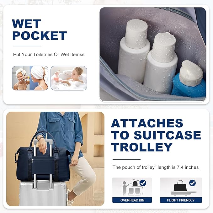 Travel Duffel Bag,Sports Tote Gym Bag,Shoulder Weekender Overnight Bag for Women