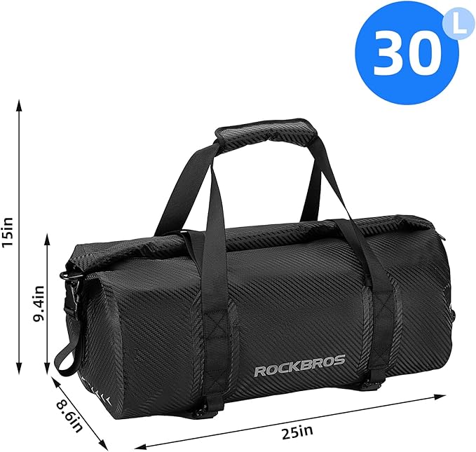 ROCKBROS Waterproof Duffel Bag 20-60L Motorcycle Travel Dry Duffel Bag for Motorcycling Boating Kayaking Camping Fishing Outdoor Adventure for Men Women
