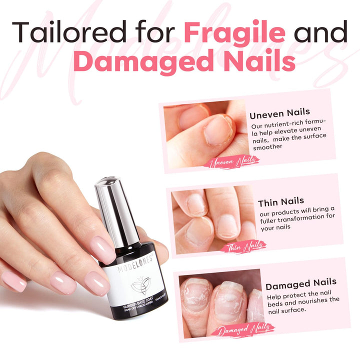 Builder Gel | Jelly Pink 6-In-1 Rubber Base Coat for Fragile Nails