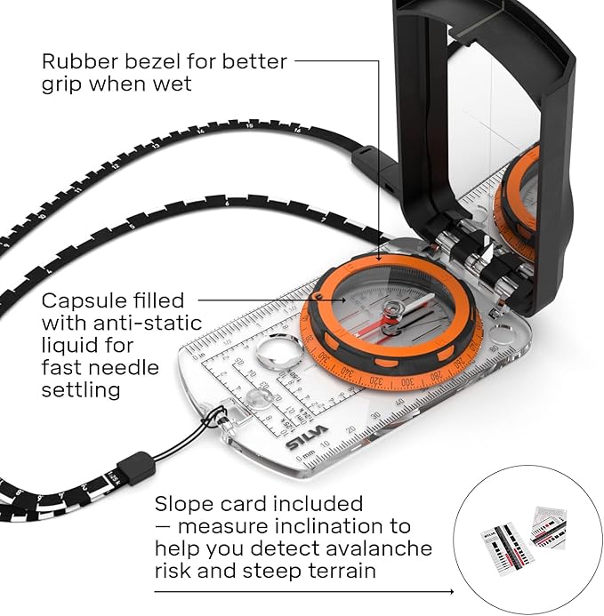 Silva Expedition S Compass | Night-Enabling Luminous Markings | Perfect for Navigation, Hiking, Trekking and Hunting