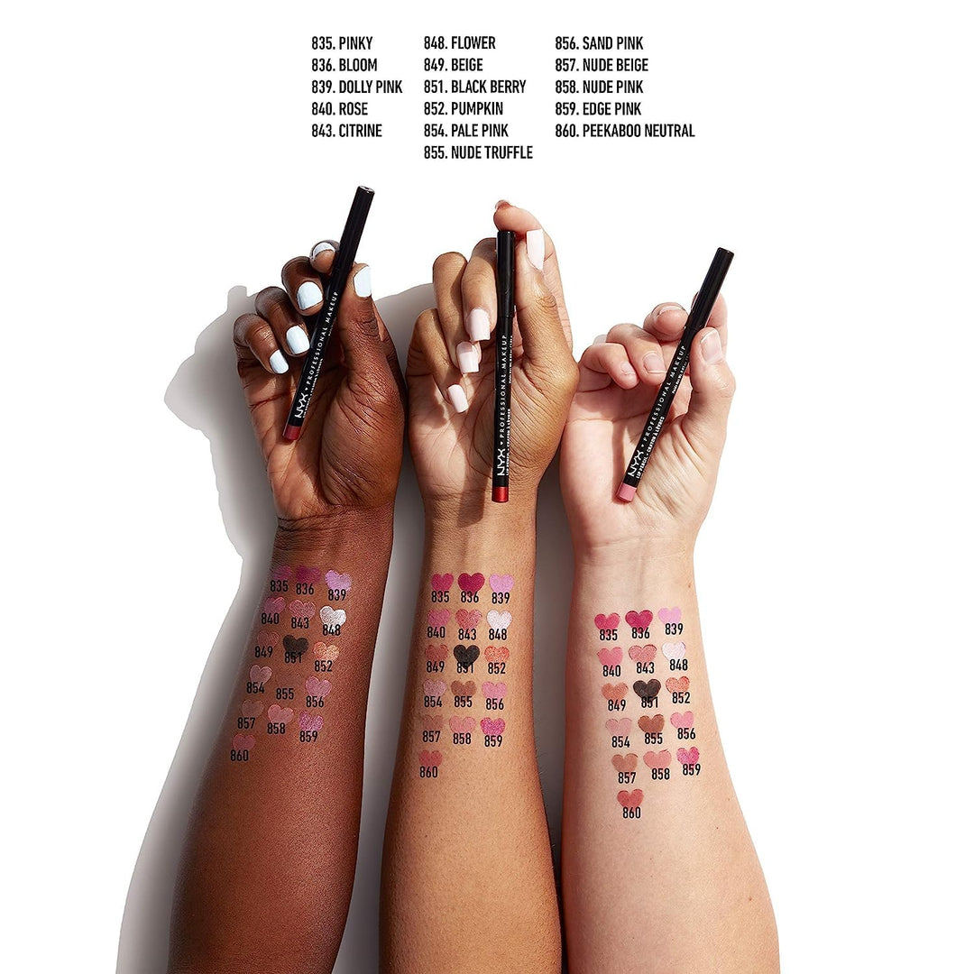 NYX Slim Lip Liner Set | Long-Lasting Creamy Formula | 3 Shades for All Occasions