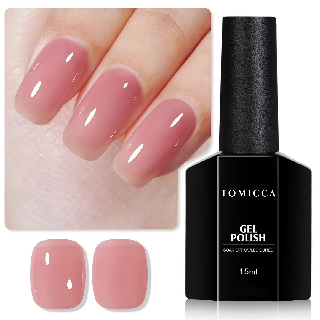 TOMICCA Gel Nail Polish - Jelly Grape Red, Sheer Maroon, UV Translucent Purple - Quick Dry, Long Lasting Neutral Nail Art Manicure