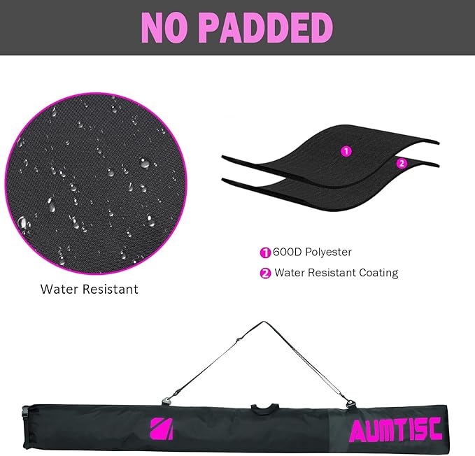AUMTISC Ski Bag and Boot Bag Combo, Padded Ski Bags for Air Travel Flying, Adjustable Length for Skis Up to 200 cm and Boots Up to Size 13